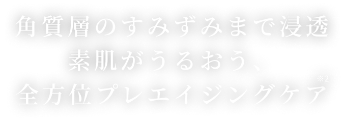角質層のすみずみまで浸透素肌がうるおう、全方位プレエイジングケア